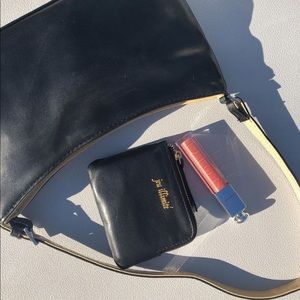 Jeu Illimité Black Leather Cecile Coin Purse Mini Wallet Pouch